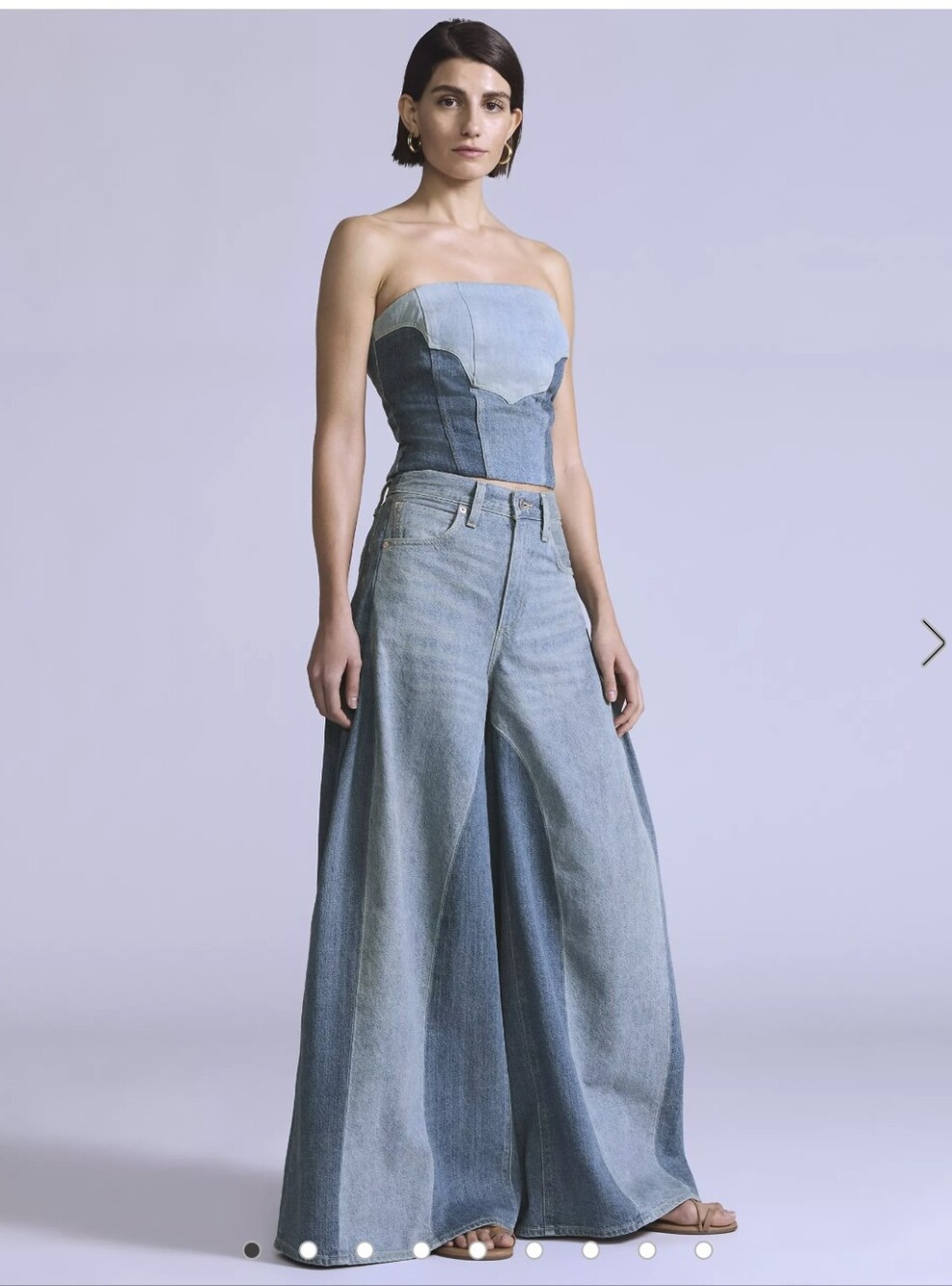 WORN 1X LEVI'S BLUE TAB ROPER MID RISE WIDE LEG JEANS